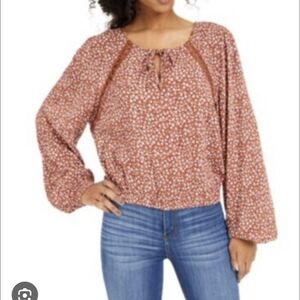 Hippie Rose Floral Blouse - Brown